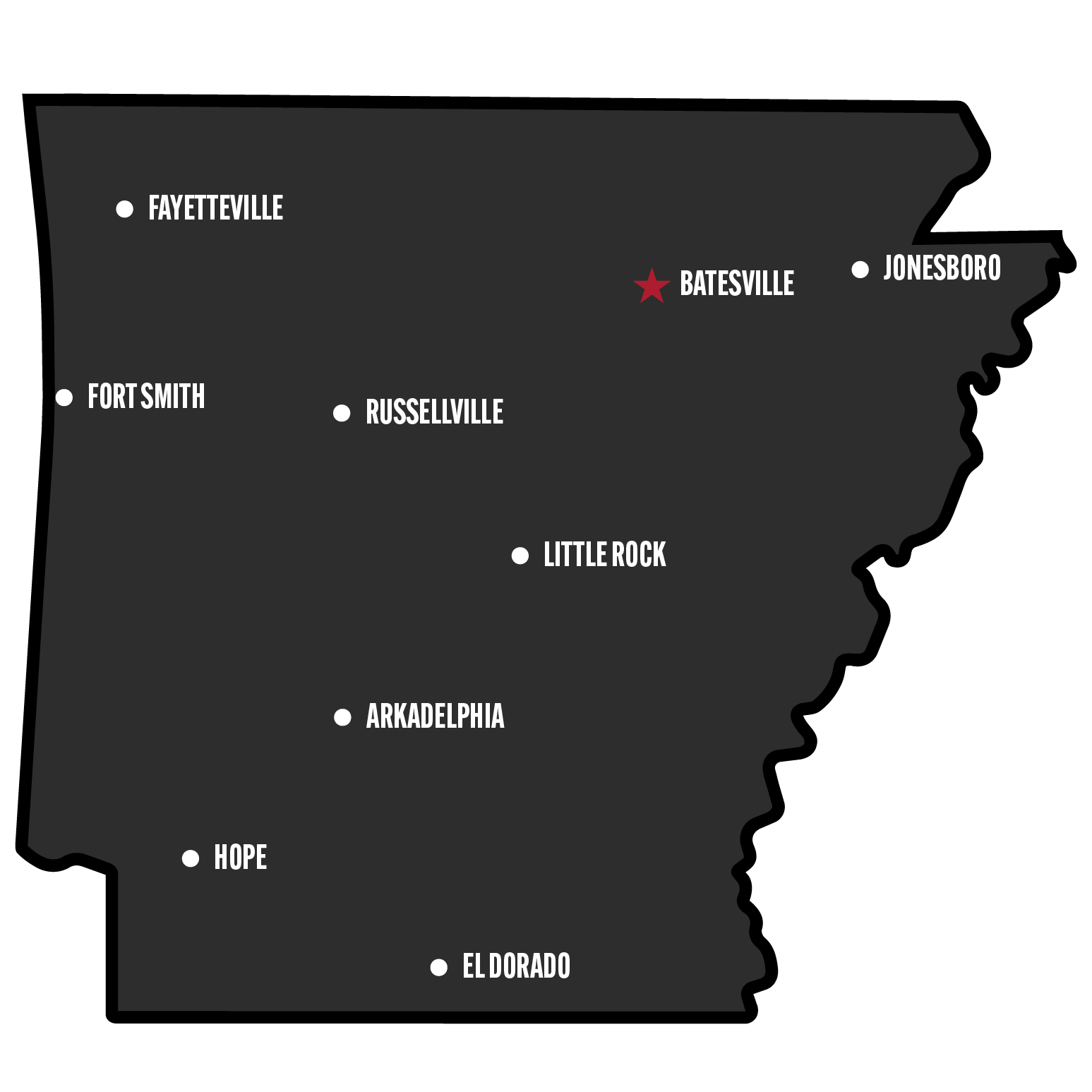 Arkansas service coverage map