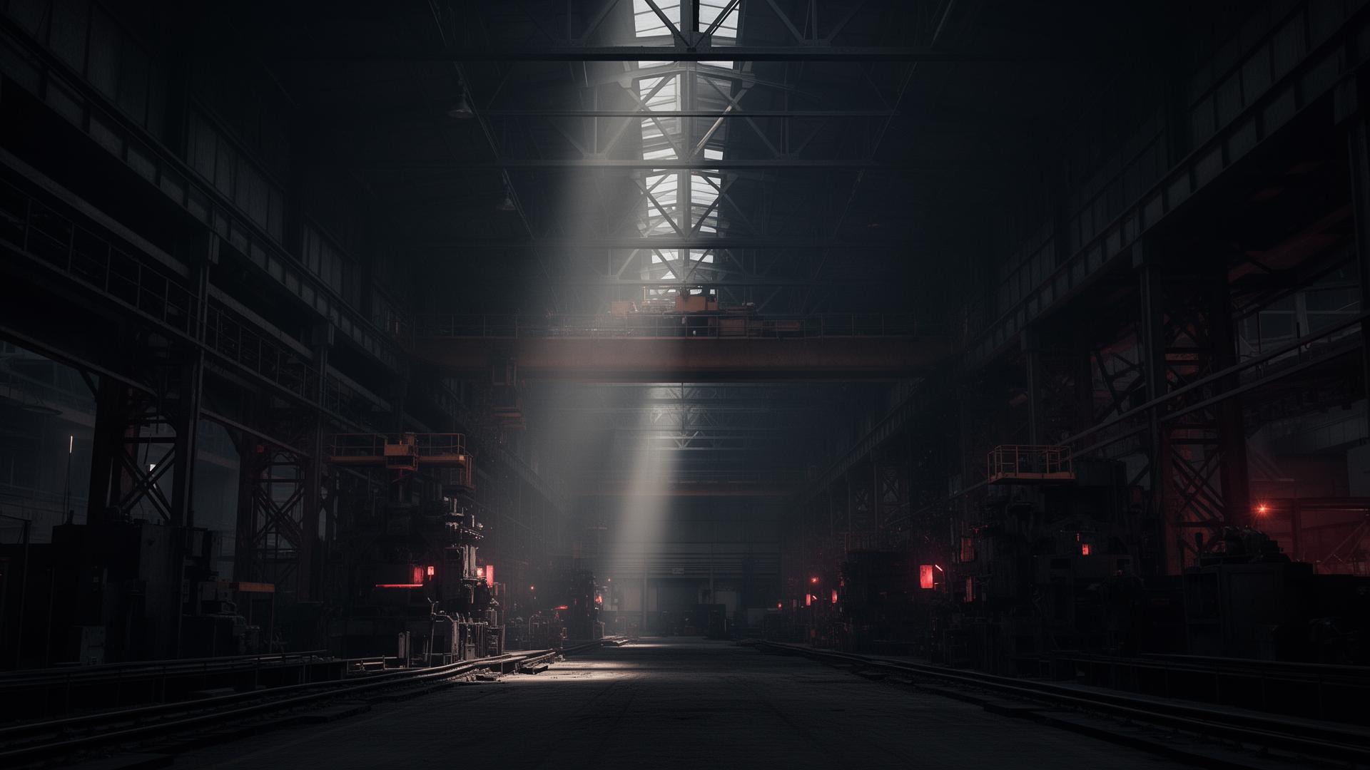 Industrial facility at dusk